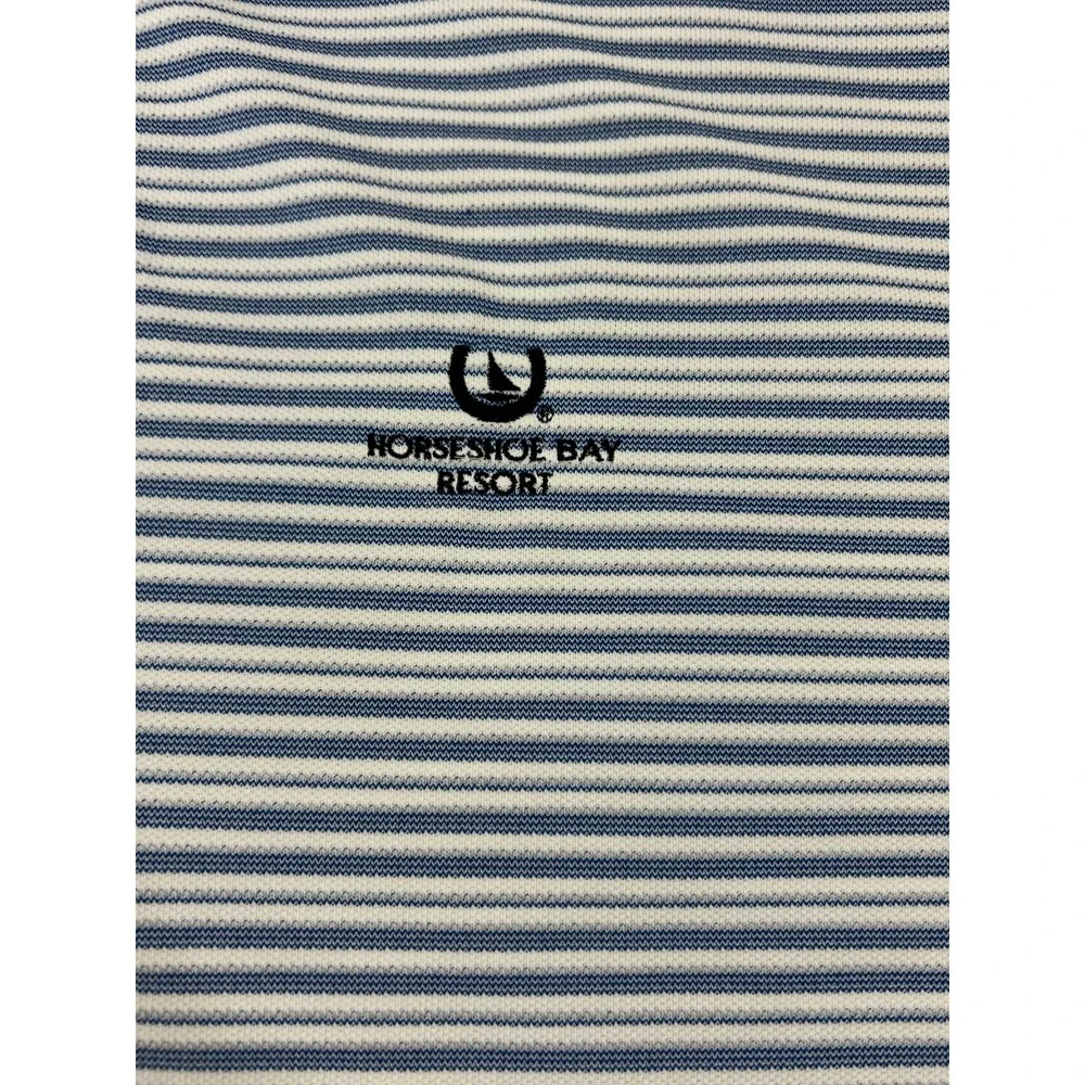 Nike Dri-Fit Golf Blue White Stripe Horeshoe Bay Resort Golf Course Shirt Sz XXL
